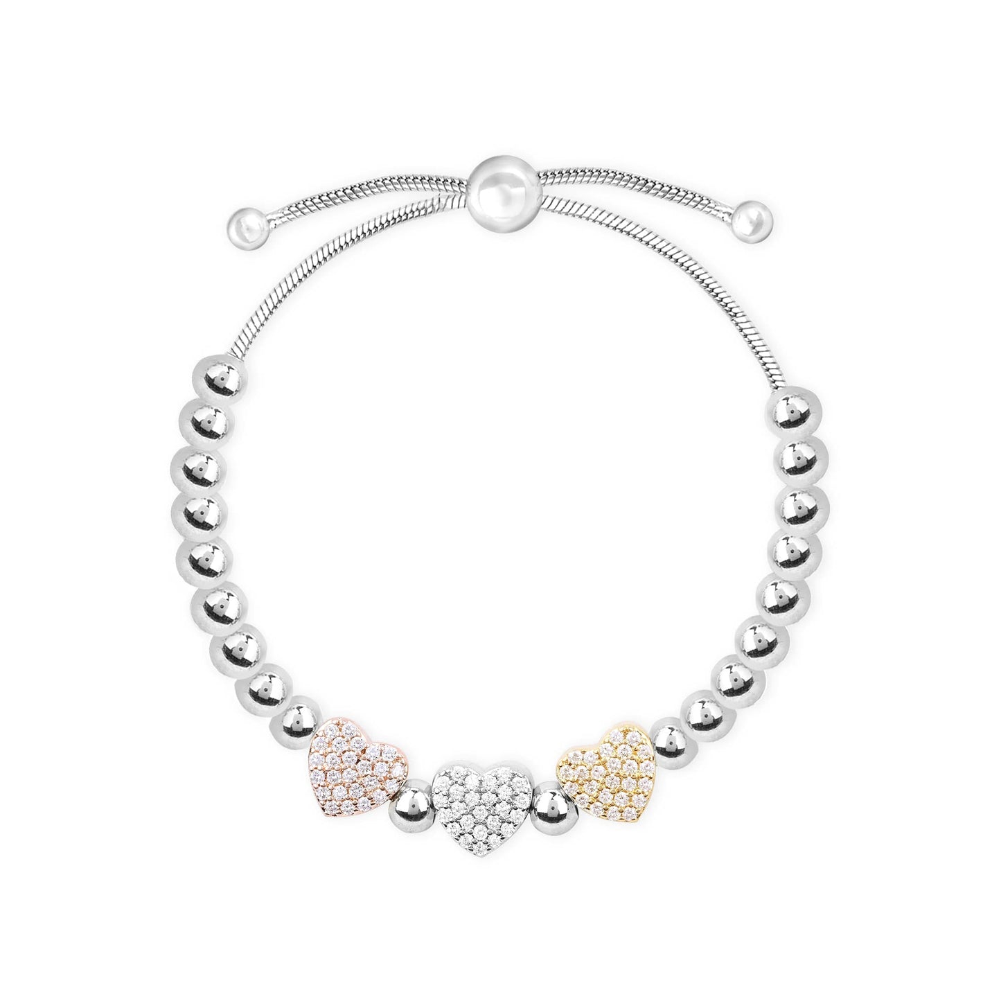 Beaded Charm Silver Bracelet