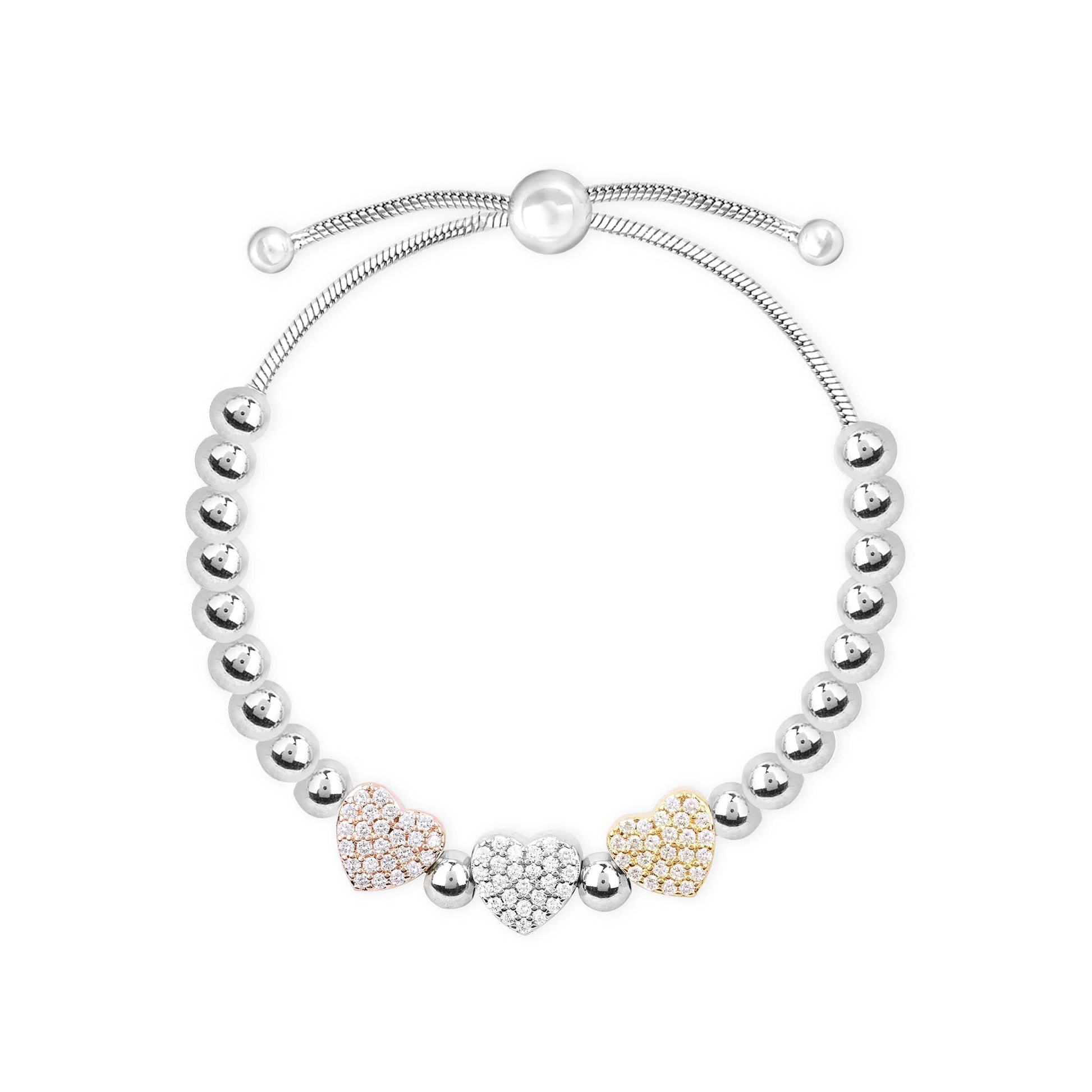 Beaded Charm Silver Bracelet