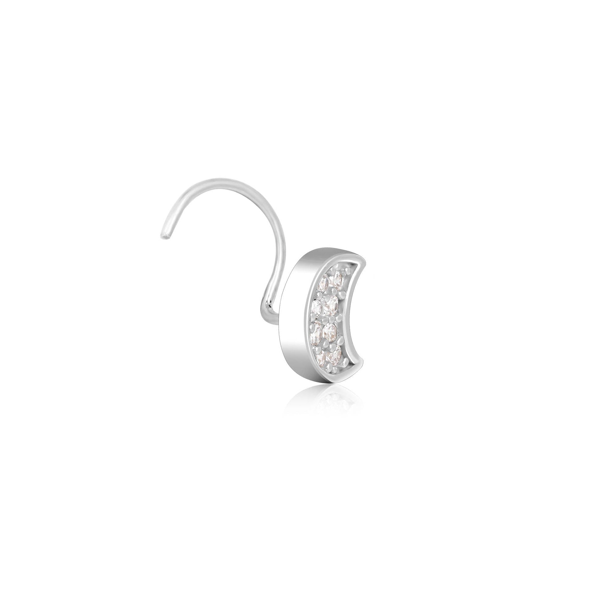 Studded Moon Nose Pin
