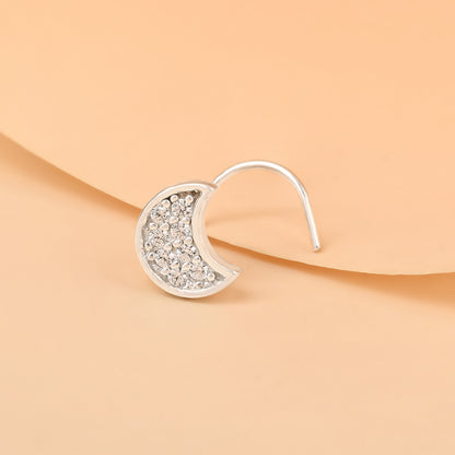 Studded Moon Nose Pin