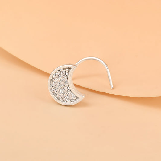 Studded Moon Nose Pin
