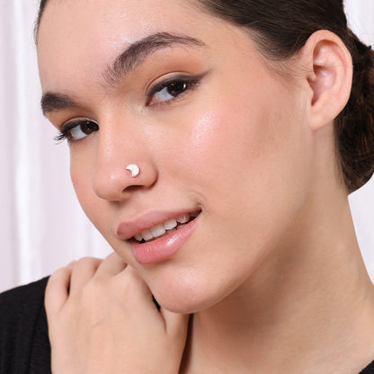 Studded Moon Nose Pin