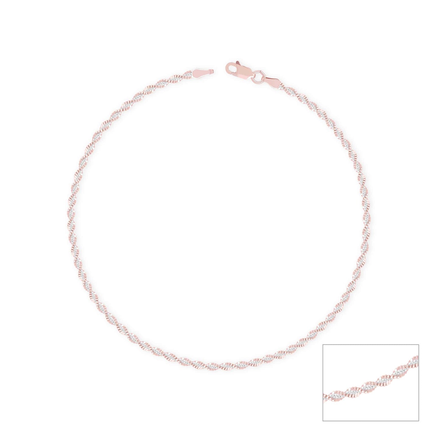 Elegant Twisted Silver Anklet