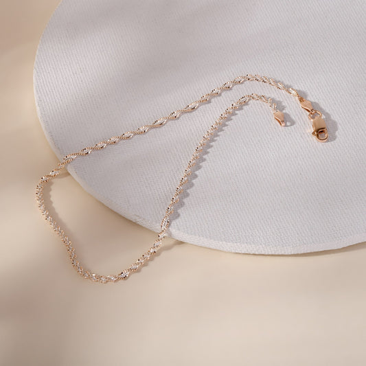 Elegant Twisted Silver Anklet