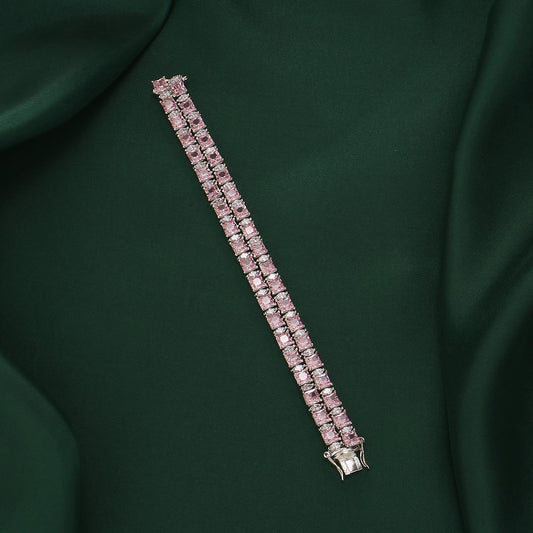 Shinning Pink Chain Type Bracelet