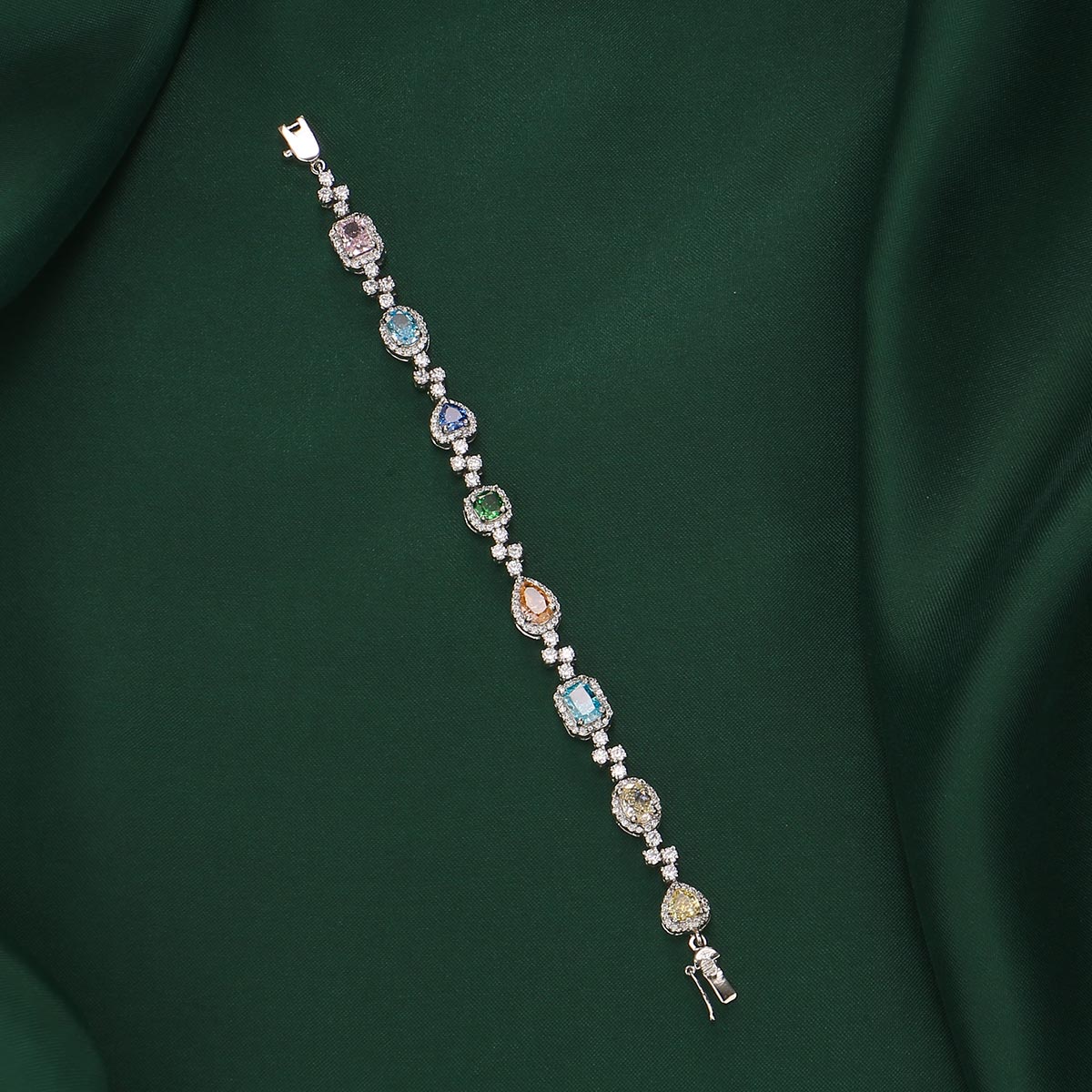 Multi Glitz Chain Type Bracelet