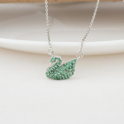 Green Swan Pendant Set