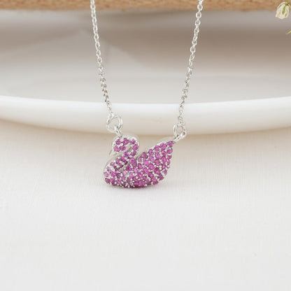 Pinkish Cygnets Pendant Set