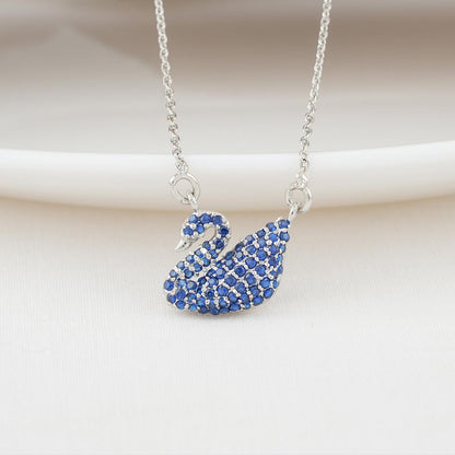 Blue Little Swan Pendant Set