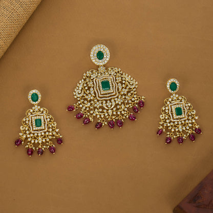 Pranitha Stone Pendant Set
