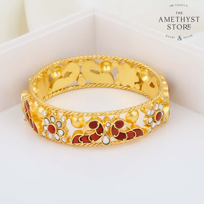Pavoon Kundan Single Bangle