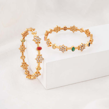 Ravishing Navarathna Pair Bangles
