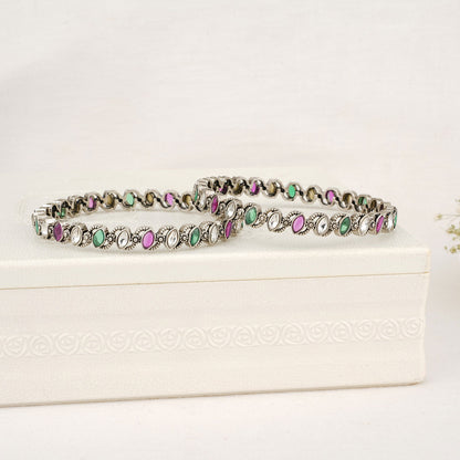 Celine Oxidised Pair Bangles