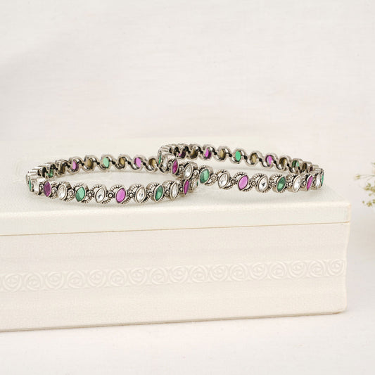 Celine Oxidised Pair Bangles