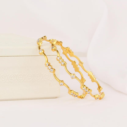 Elariya Diamond Design Pair Bangle