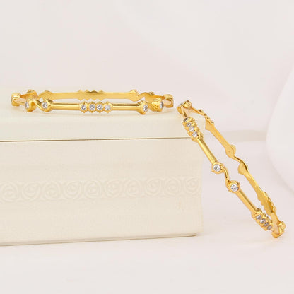 Ganisha  Diamond Design Pair Bangle