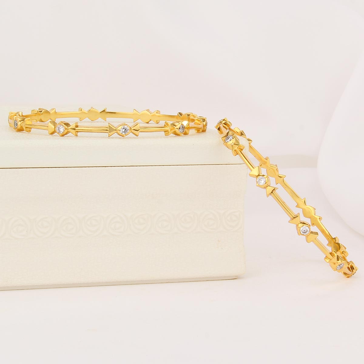 Aisha Diamond Design Pair Bangle