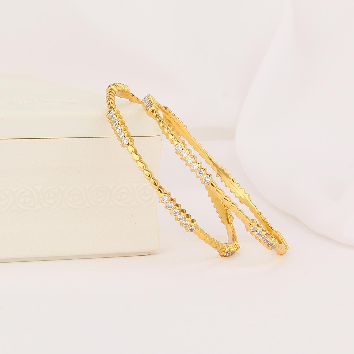 Nisha  Diamond Design Pair Bangle