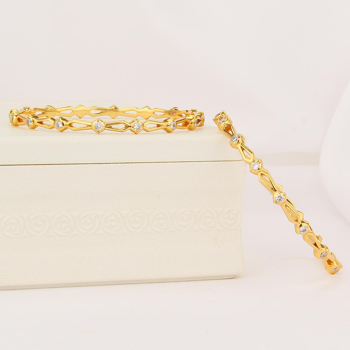 Majestic  Diamond Design Pair Bangle