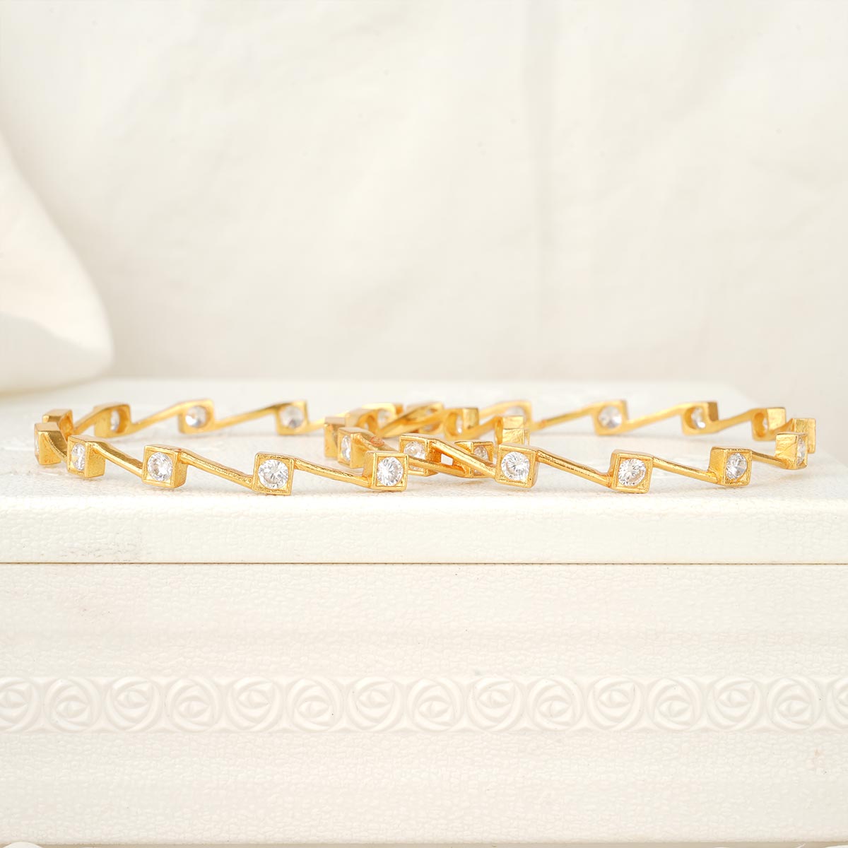 Ziczac Stone Pair Bangle