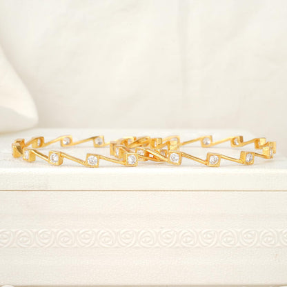 Ziczac Stone Pair Bangle