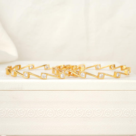 Ziczac Stone Pair Bangle