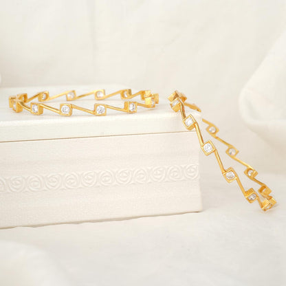 Ziczac Stone Pair Bangle