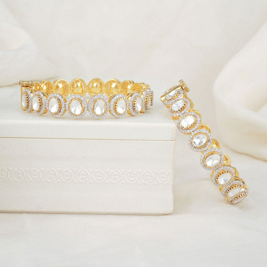 Glittering Moissanite Pair Bangles