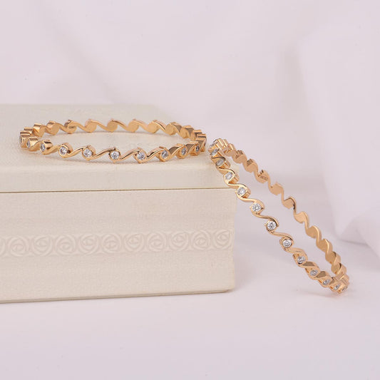 Glow Diamond Design Pair Bangle