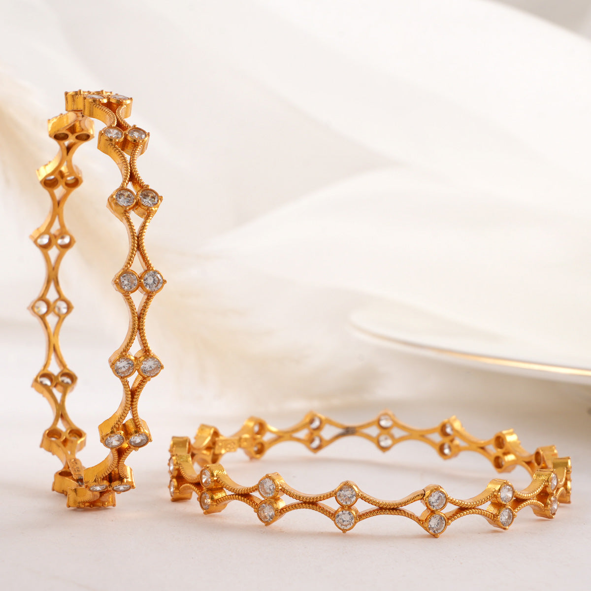 Glittering Stone Pair Bangle