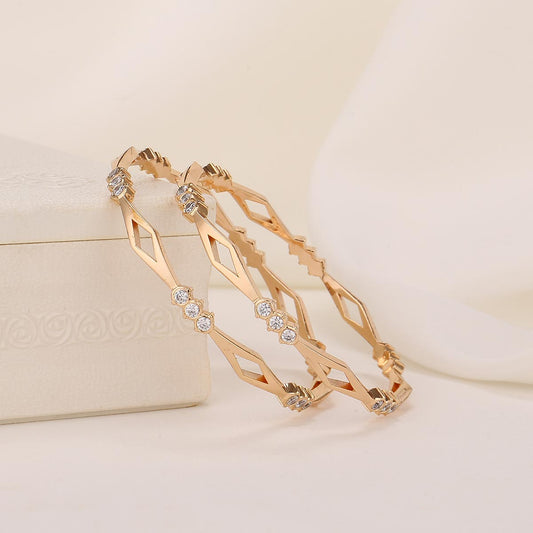 Virshali Diamond Design Pair Bangle