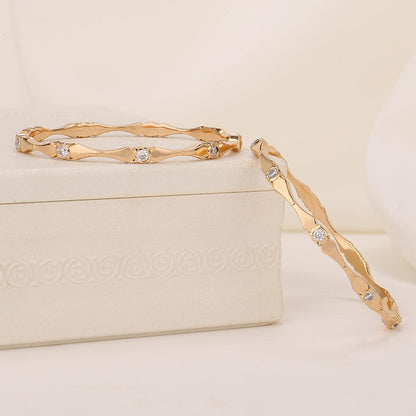 Glimmer Diamond Design Pair Bangle