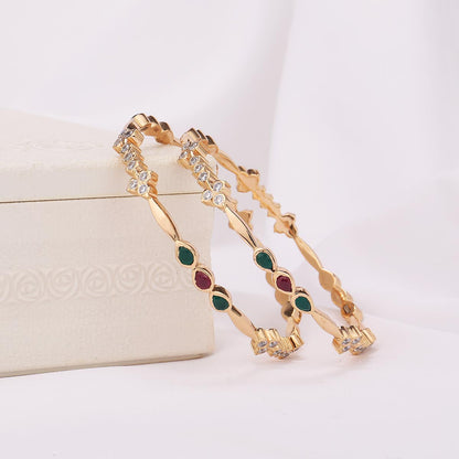Lekisha Diamond Design Pair Bangle