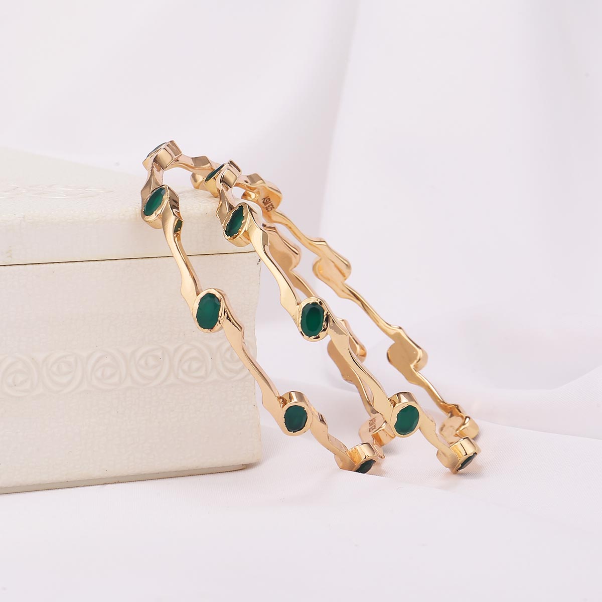 Nerissa Diamond Design Pair Bangle
