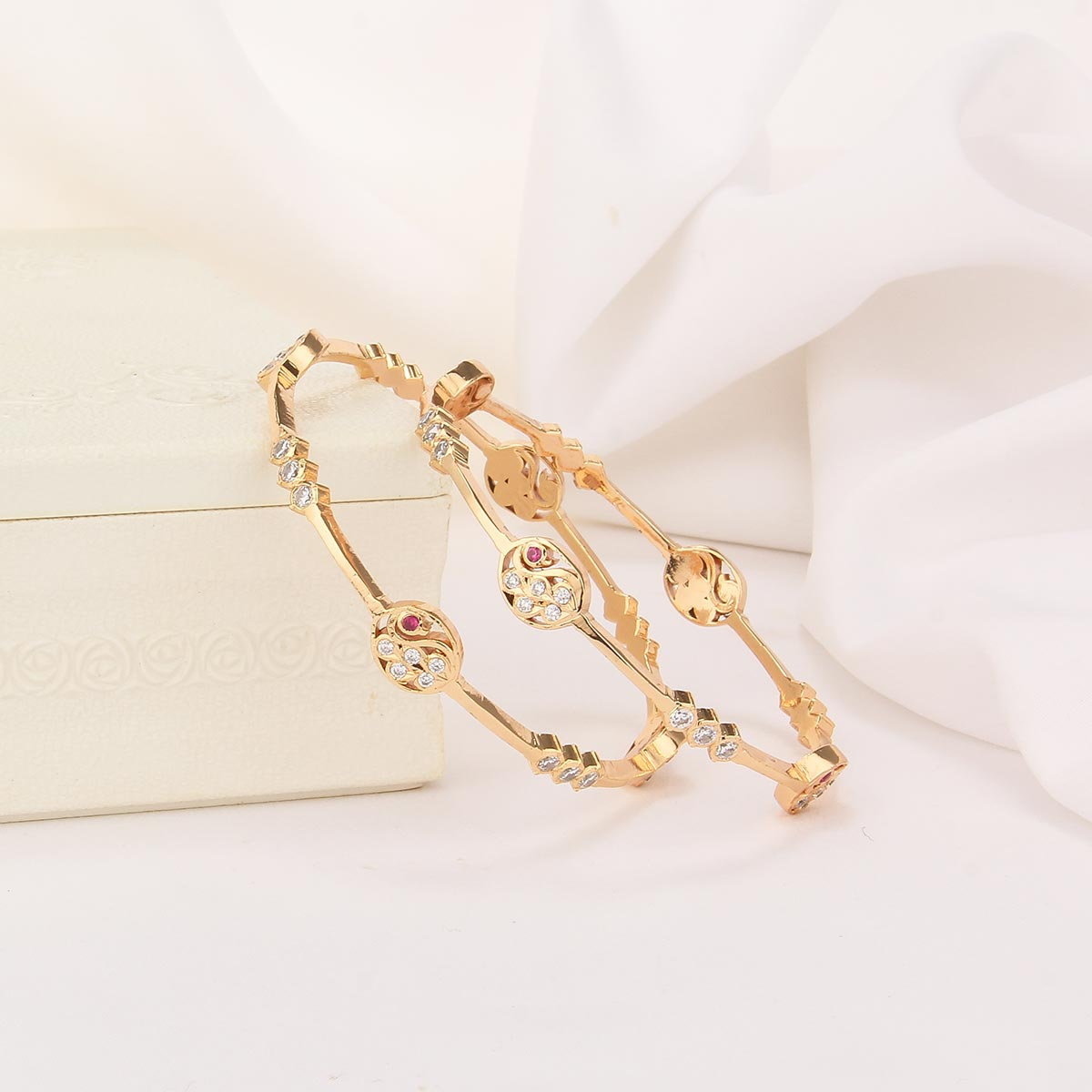 Tempest Diamond Design Pair Bangle
