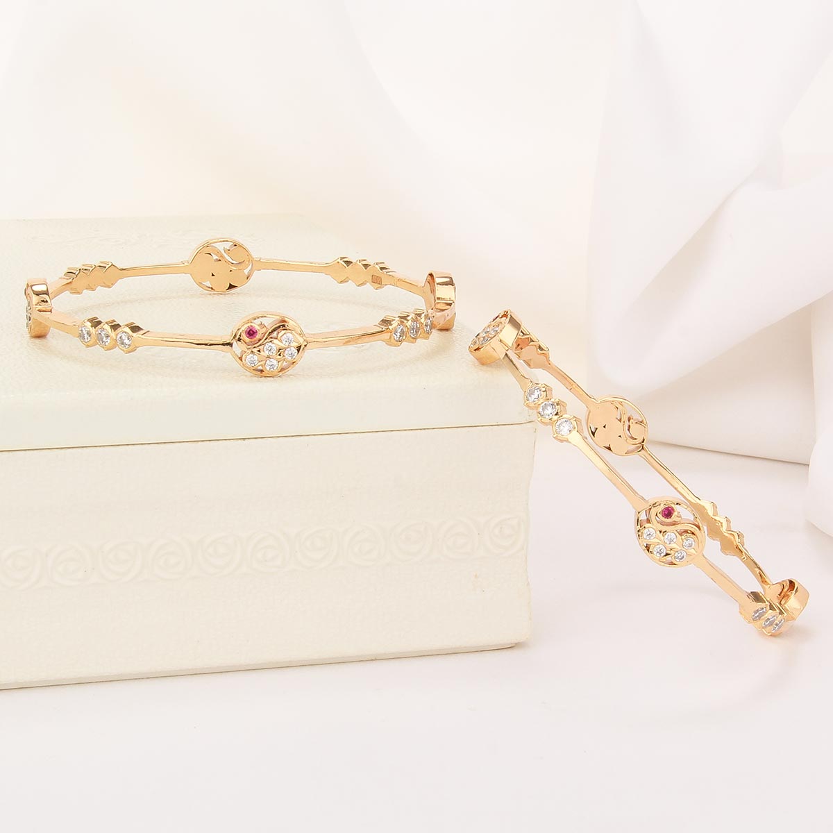 Tempest Diamond Design Pair Bangle