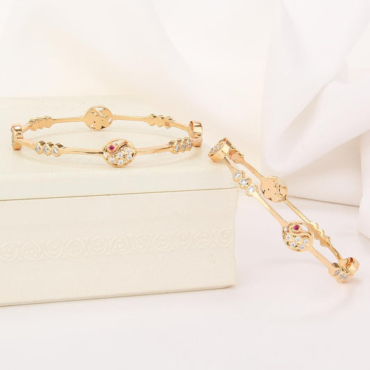 Tempest Diamond Design Pair Bangle