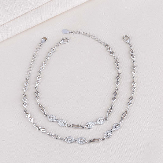 Minash Silver Anklets