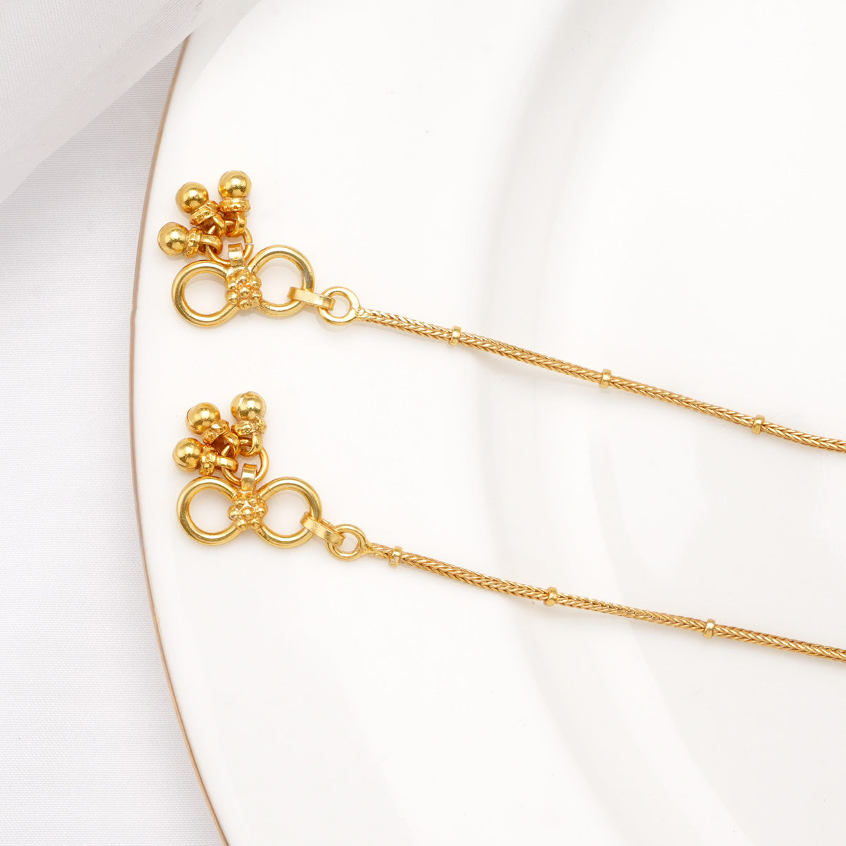 Heart Designed Kundan Anklet
