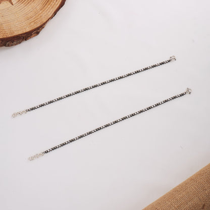 Lakkesh Oxidised Anklets