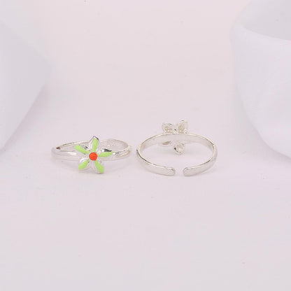 Light Green Floral Toe Ring