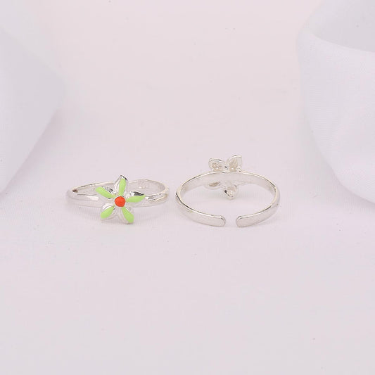 Light Green Floral Toe Ring