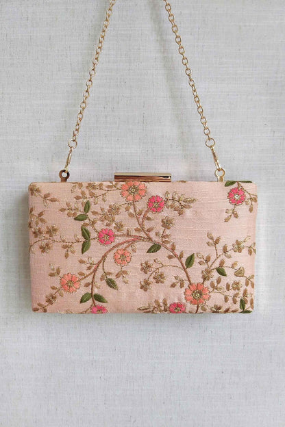 AMYRA - Floral Creeper Box Clutch - Peach