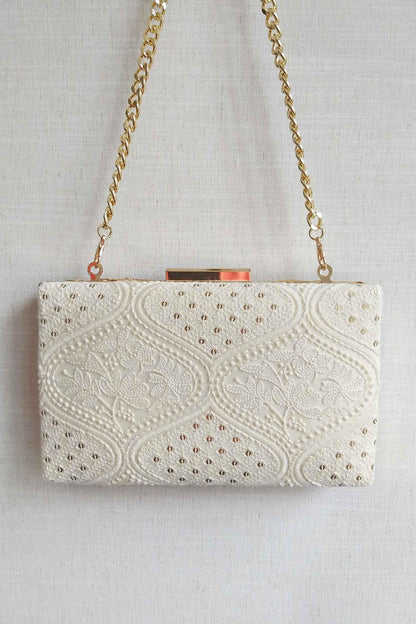 AMYRA - Mughal Offwhite Box Clutch