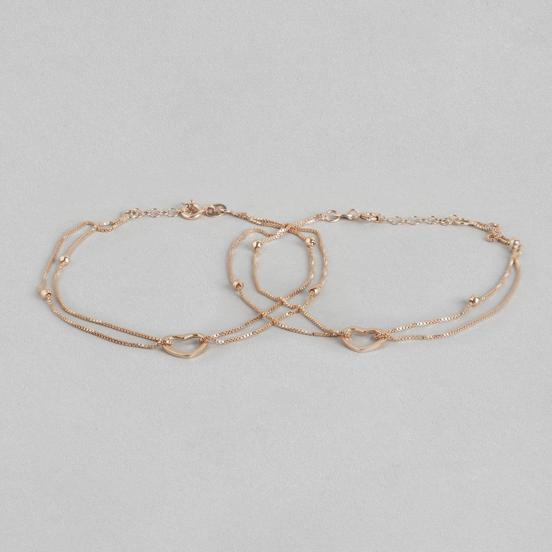 Whispers of Love: Dainty Heart 925 Silver Anklets Gift Hamper for Sister