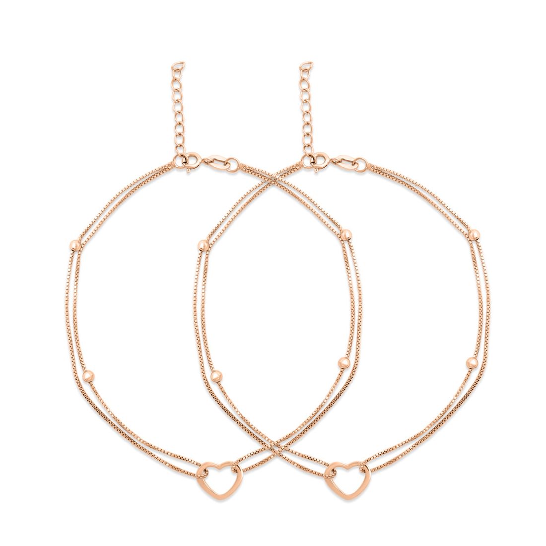 My Dainty Heart Rose Gold 925 Silver Anklets
