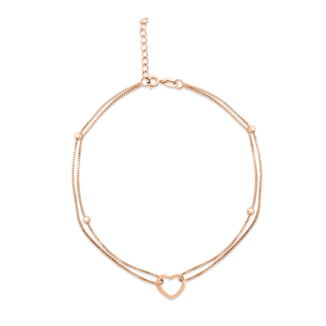 My Dainty Heart Rose Gold 925 Silver Anklets