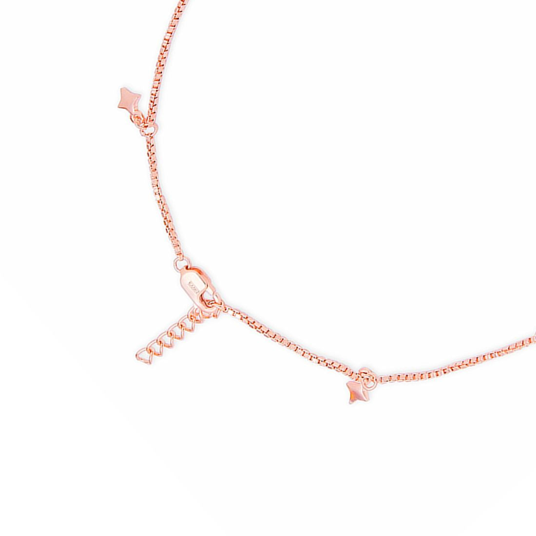 Star Charms Rose Gold Plated 925 Sterling Silver Anklets