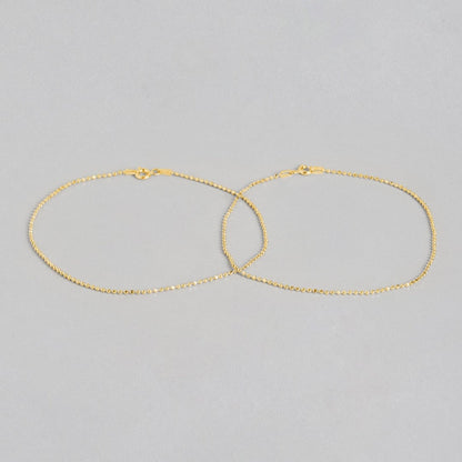 Golden Sphere 925 Sterling Silver Gold Plated Anklets
