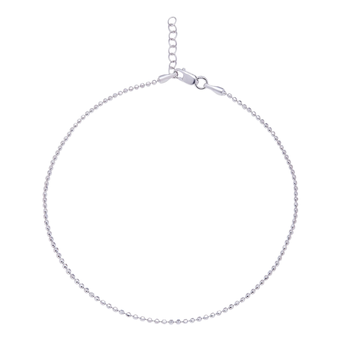 Minimalist 925 Sterling Silver anklet for women with tiny beads. Silver ankle bracelet – Zavya